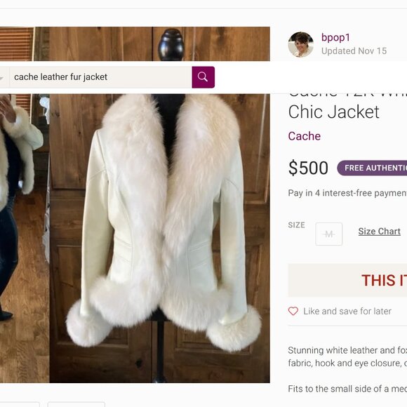 FOX FUR Lamb Skin LEATHER WOOL SNOWBUNNY Ski Jacket - Picture 9 of 13